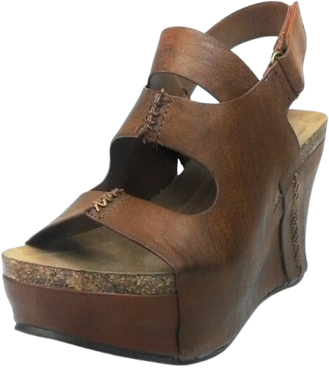 Low Wedge Sandals with Adjustable Buckle and Open Design by Pierre Dumas